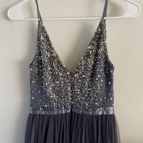 BHLDN Avery Bridesmaid Dress Womens Sz 0 Hydrangea Fairy Sequined Formal Whimsy - Picture 9 of 16